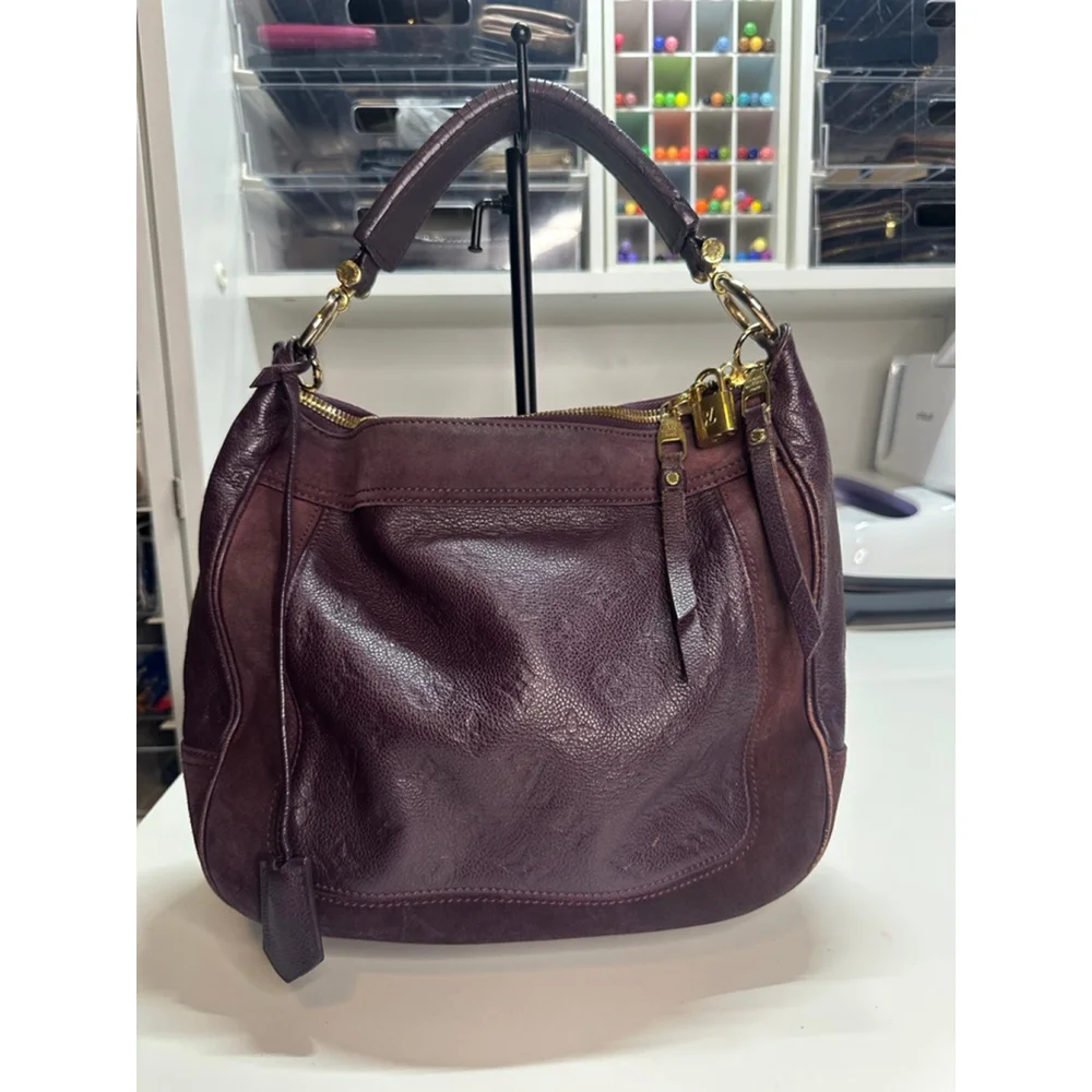 Women's Louis Vuitton Purple Leather Audacieuse EnprienteSuede Hobo Bag One Size - Picture 2 of 16